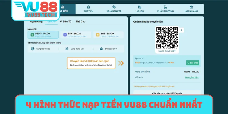 4 hình thức nạp tiền VU88 chuẩn chỉnh nhất