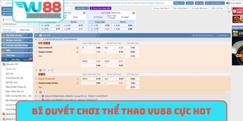 Bí quyết chơi thể thao VU88 cực hot