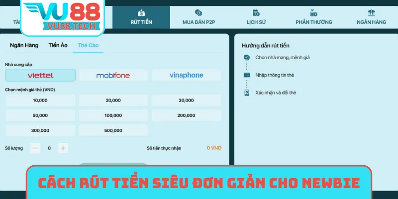 Cách rút tiền siêu đơn giản cho newbie