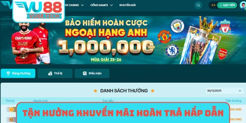 Tận hưởng khuyến mãi hoàn trả hấp dẫn nhất
